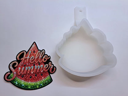 Hello Summer Rhinestone Watermelon Cardstock Silicone Mold, Aroma Bead Molds, Premium Cardstock Images