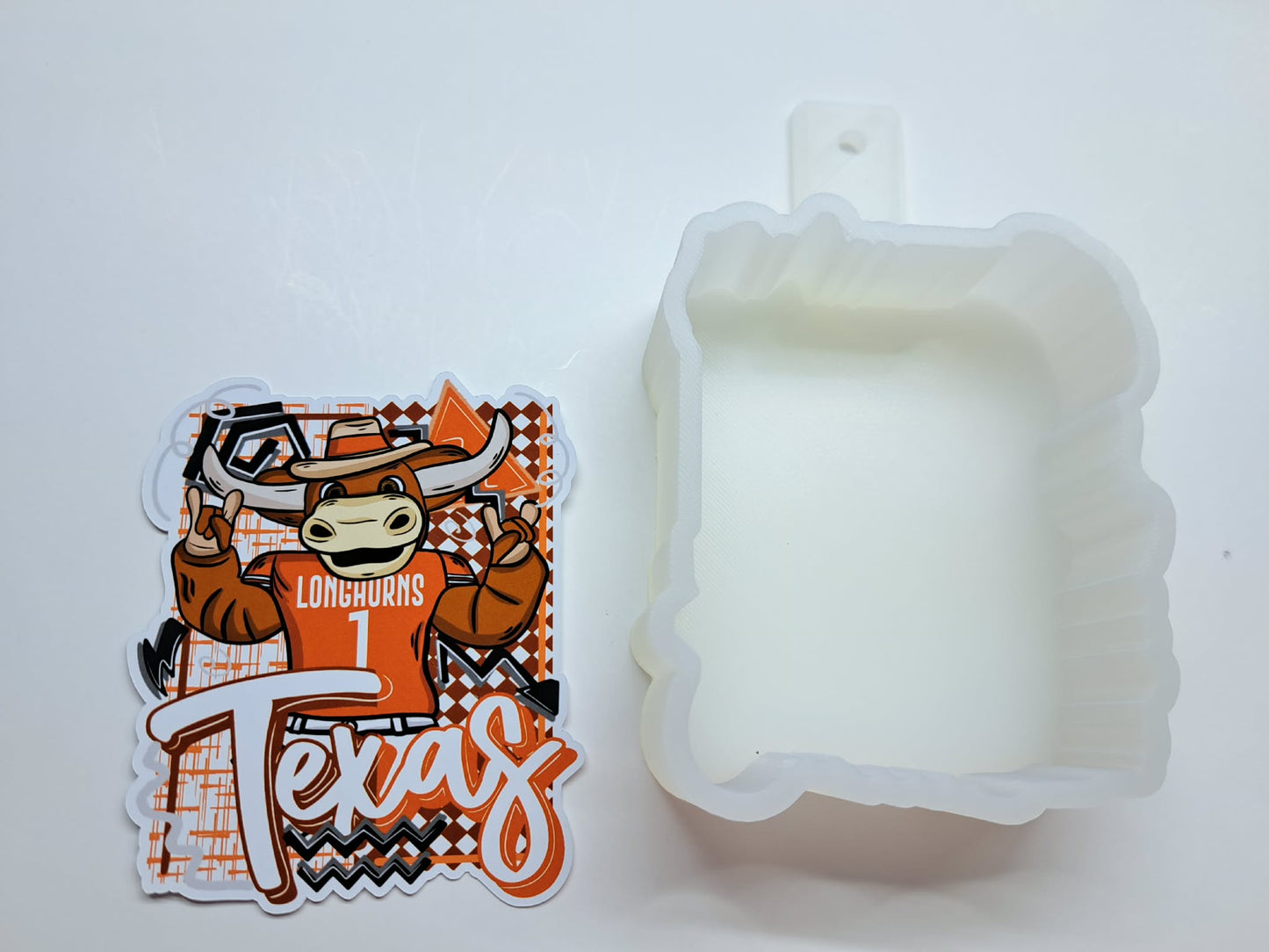 Retro Preppy College Teams: Texas Longhorns Cardstock Silicone Mold, Aroma Bead Molds, Premium Cardstock Images