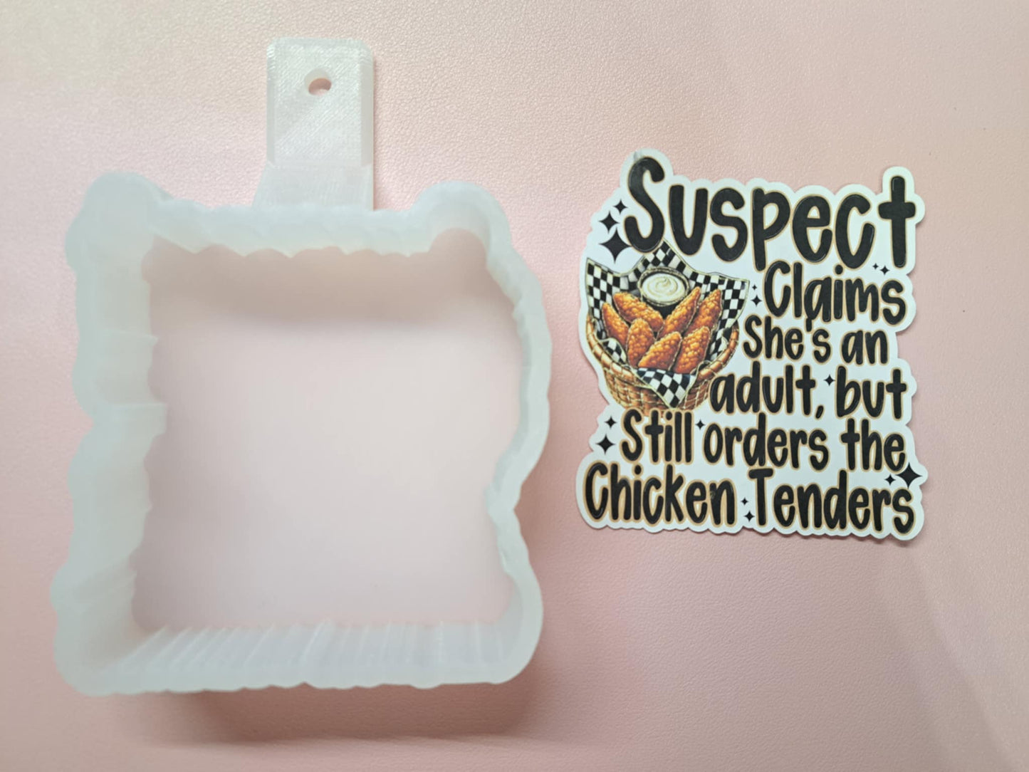Suspect Still Orders Chicken Tenders Cardstock Silicone Mold, Aroma Bead Molds