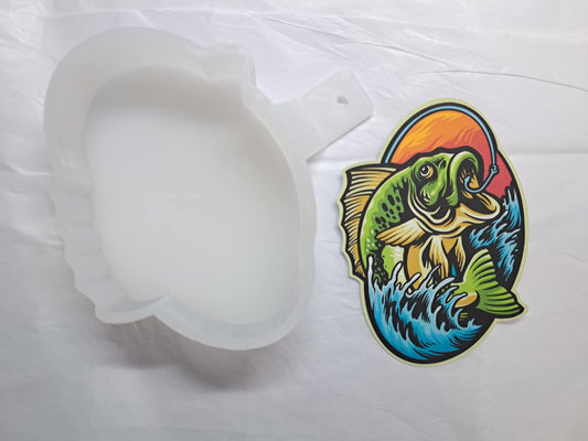 Bass Fishing Cardstock Silicone Mold, Aroma Bead Molds, Premium Cardstock Images