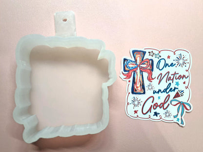 One Nation Under God Cardstock Silicone Mold, Aroma Bead Molds, Premium Cardstock