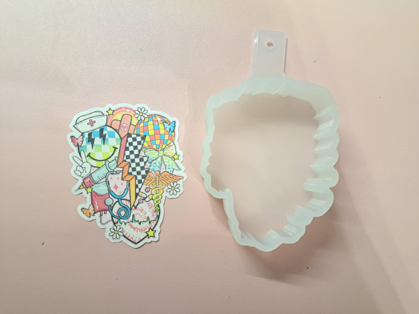 Retro Nurse Collage Cardstock Silicone Mold, Aroma Bead Molds