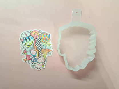 Retro Nurse Collage Cardstock Silicone Mold, Aroma Bead Molds