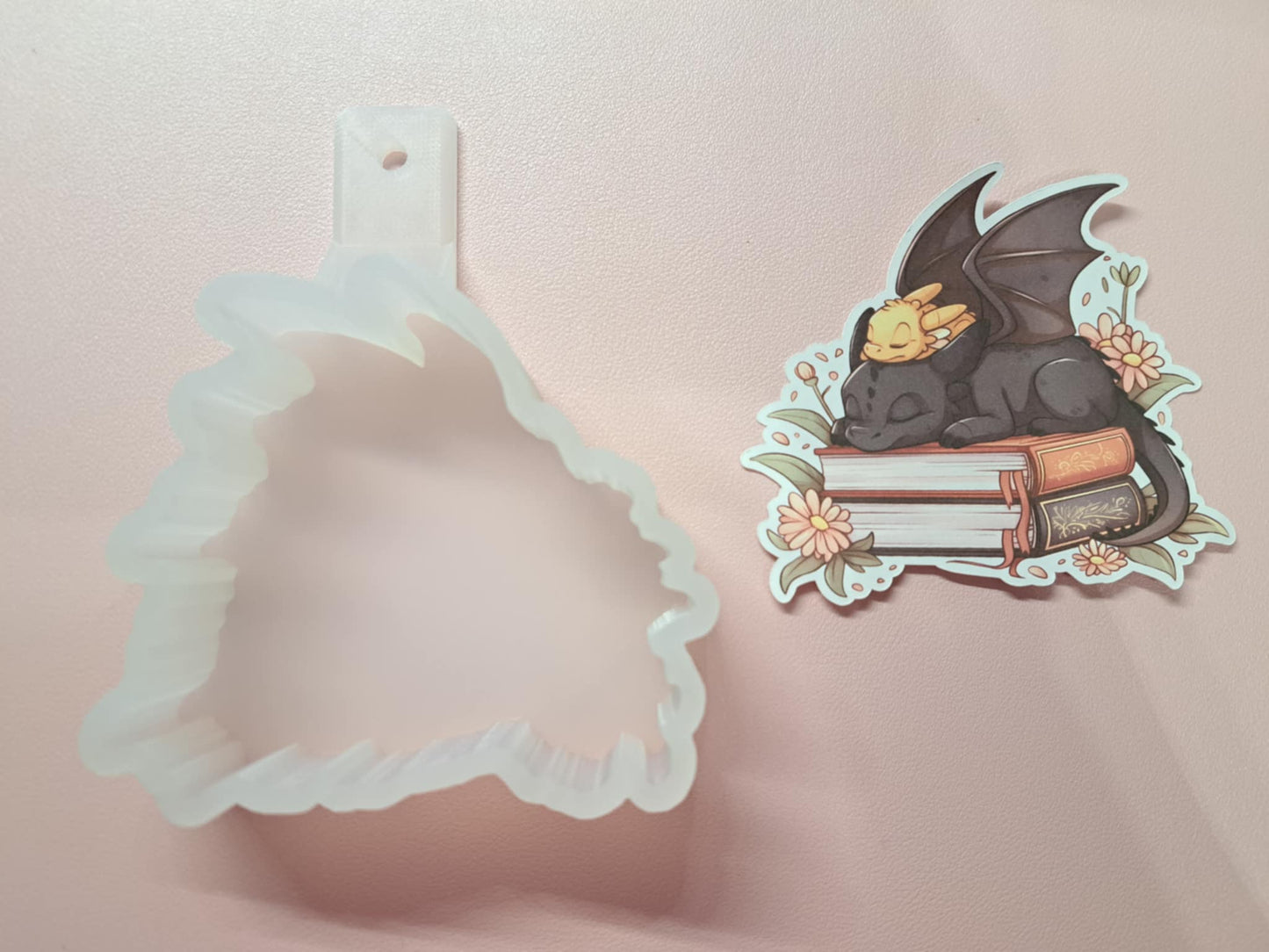 Dragons on Books Cardstock Silicone Mold, Aroma Bead Molds, Premium Cardstock Images