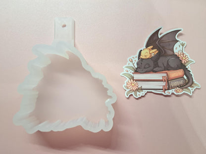 Dragons on Books Cardstock Silicone Mold, Aroma Bead Molds, Premium Cardstock Images