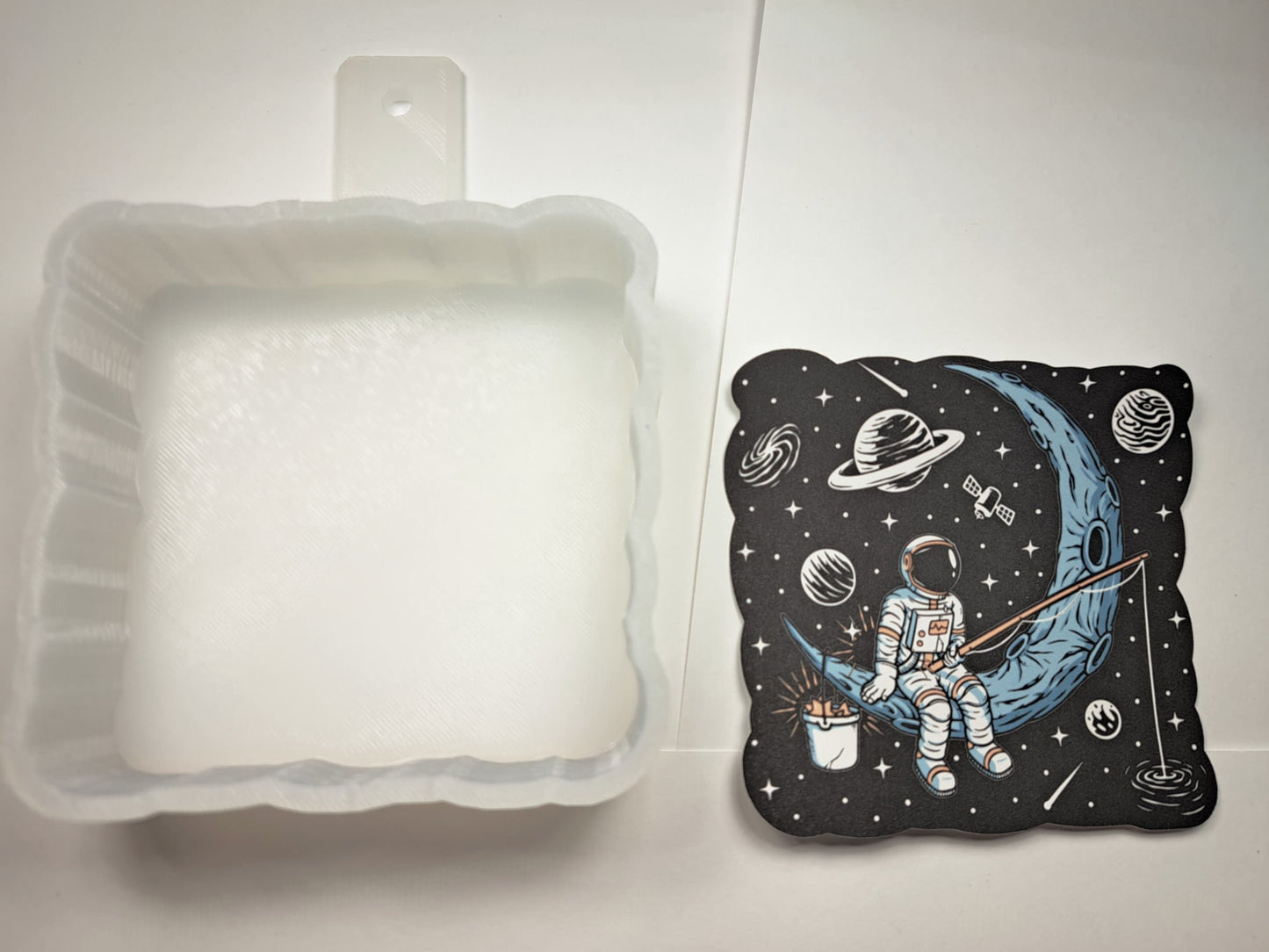 Astronaut and Alien Having Fun In Space - 20 Scenes Cardstock Silicone Mold, Aroma Bead Molds, Premium Cardstock Images