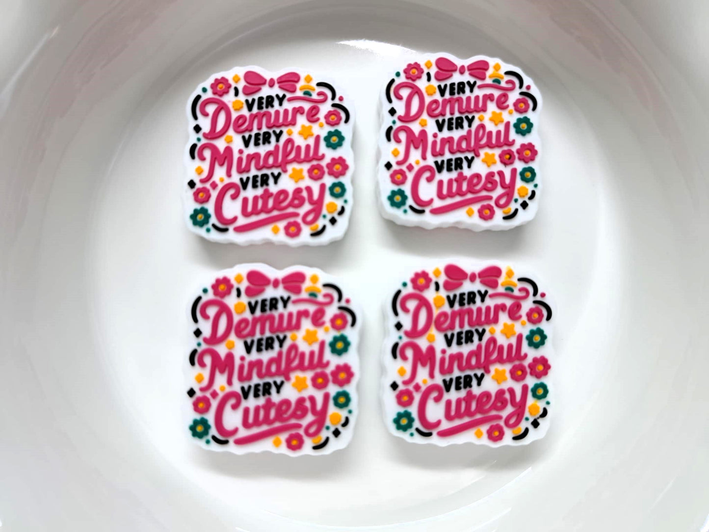 Very Demure Very Mindful Very Cutesy Silicone Focal Bead