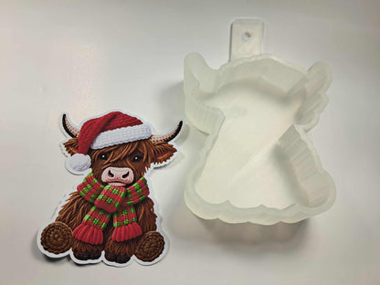 Christmas Crochet Yarn Highland Cow Cardstock Silicone Mold, Aroma Bead Molds, Premium Cardstock Images