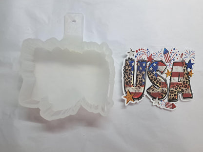 USA 4th of July Fireworks Cardstock Silicone Mold, Aroma Bead Molds, Car Freshies, Premium Cardstock Images