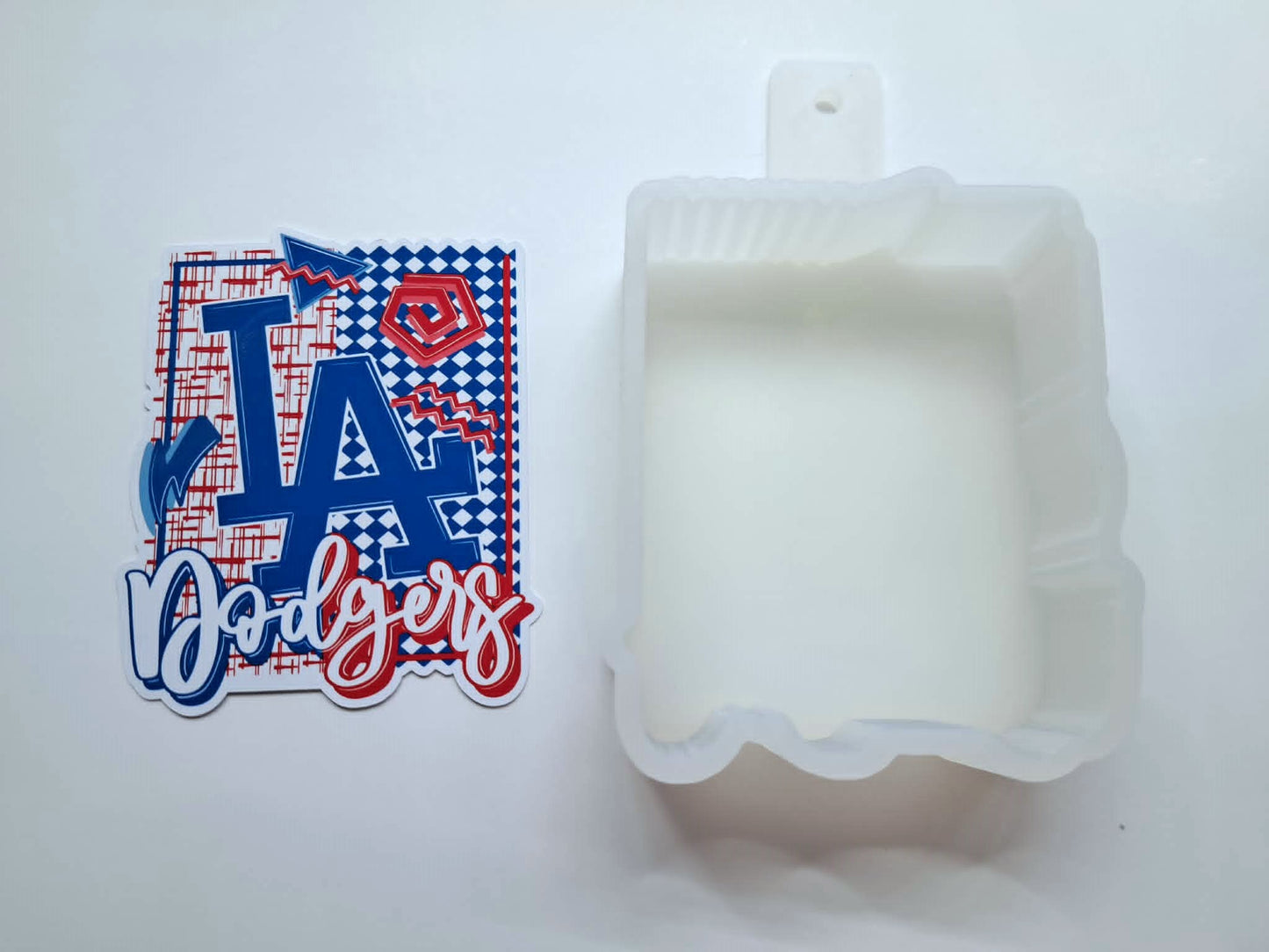 Retro MLB Team: Los Angeles Dodgers Cardstock Silicone Mold, Aroma Bead Molds, Premium Cardstock Images