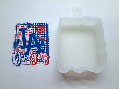 Retro MLB Team: Los Angeles Dodgers Cardstock Silicone Mold, Aroma Bead Molds, Premium Cardstock Images