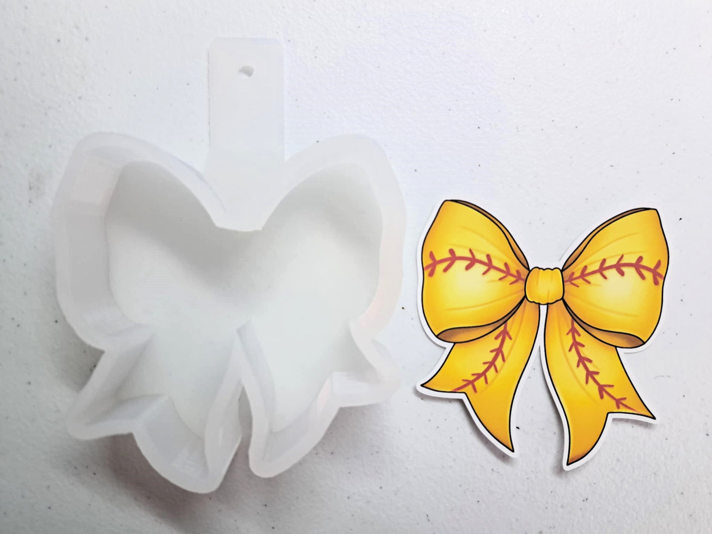 Coquette Sports Bows Cardstock Silicone Mold, Aroma Bead, Car Fresh Mold, Premium Cardstock Images