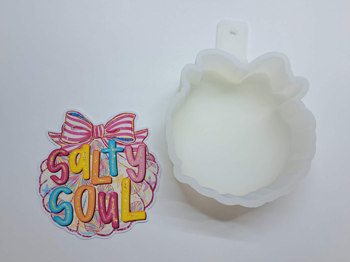 Salty Soul Neon Seashell & Bow Cardstock Silicone Mold, Aroma Bead Molds, Premium Cardstock