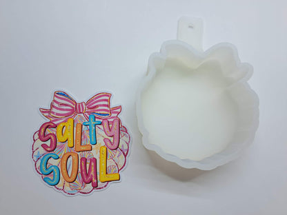 Salty Soul Neon Seashell & Bow Cardstock Silicone Mold, Aroma Bead Molds, Premium Cardstock