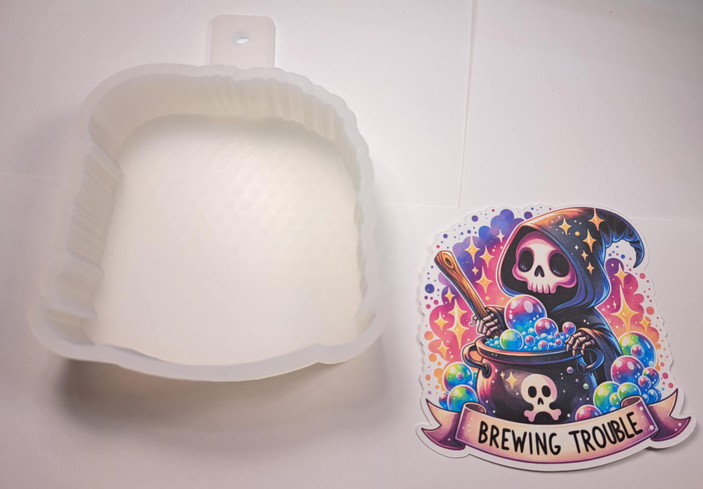 Brewing Trouble Skeleton Cardstock Silicone Mold, Aroma Bead Molds, Premium Cardstock Images