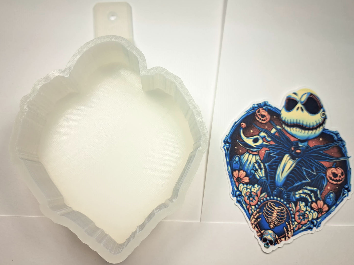 Nightmare Heart: Jack and Sally Cardstock Silicone Mold, Aroma Bead Molds, Premium Cardstock Images