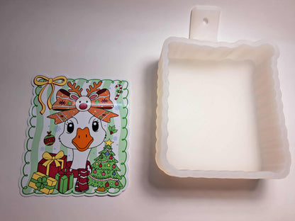 Preppy Christmas Goose Cardstock Silicone Mold, Aroma Bead Molds, Premium Cardstock Images