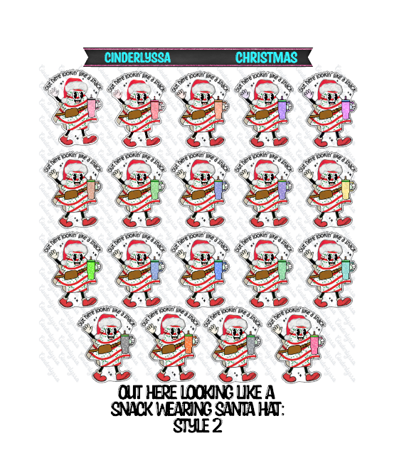 Out Here Lookin Like A Snack Wearing: With or Without a Santa Hat Cardstock Silicone Mold, Aroma Bead Molds, Premium Cardstock Images