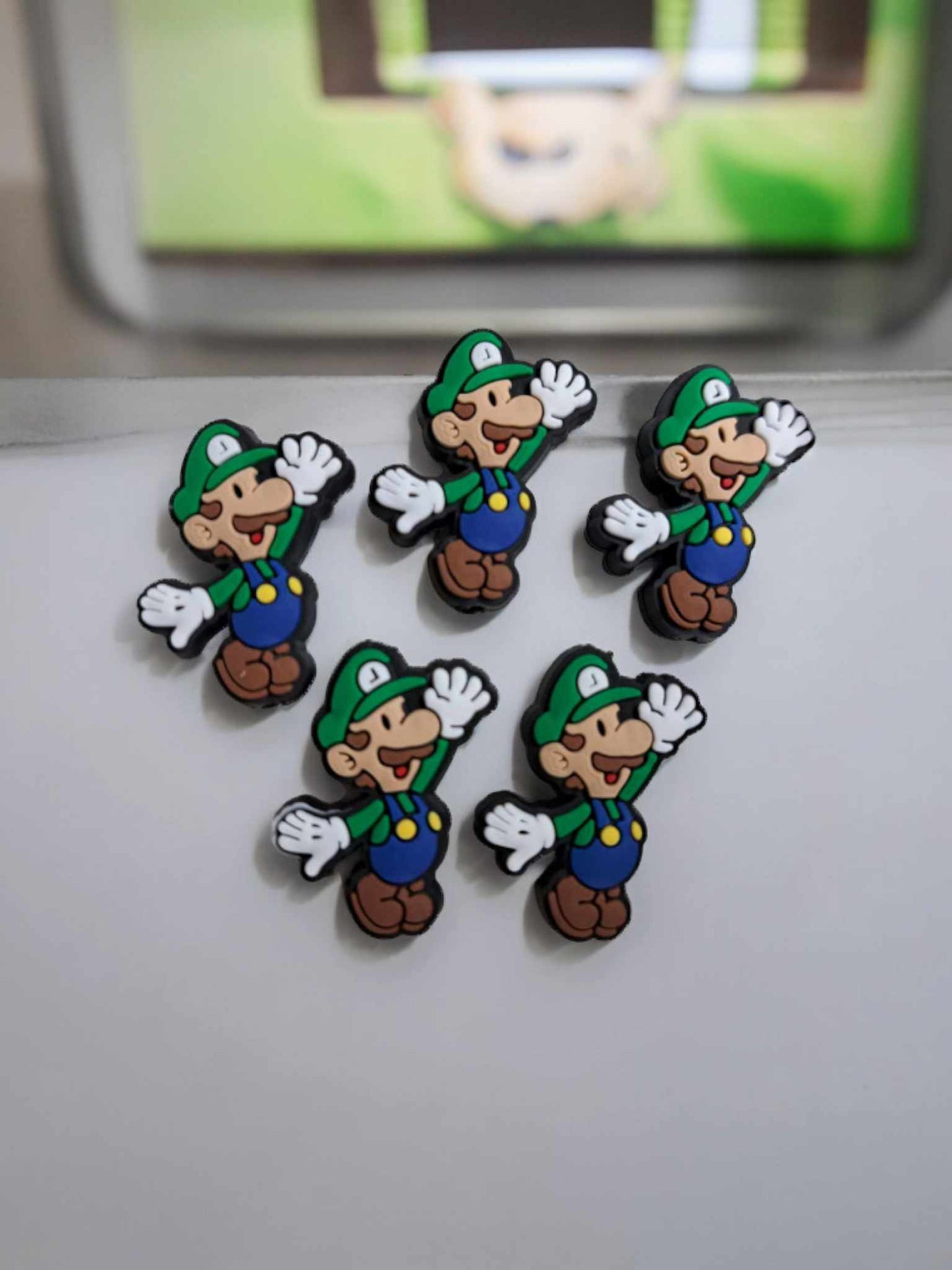 Luigi: Super Mario Brothers Movie/Game Inspired Full Body Silicone Focal Bead - 0963