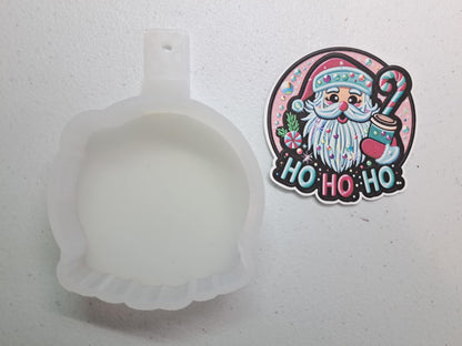 Candy Cane and To Go Cup Santa Ho Ho Ho - Cardstock Silicone Mold, Aroma Bead Molds, Car Freshies, Premium Cardstock Images