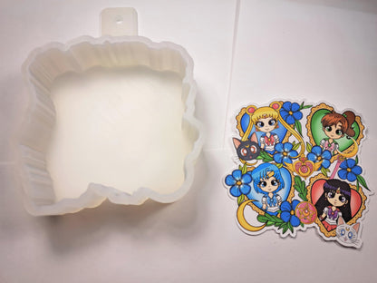 Sailor Moon Hearts Cardstock Silicone Mold, Aroma Bead Molds, Premium Cardstock Images