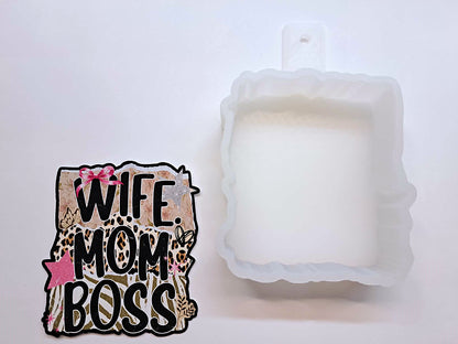 Wife Mom Boss Cardstock Silicone Mold, Aroma Bead Molds, Premium Cardstock Images