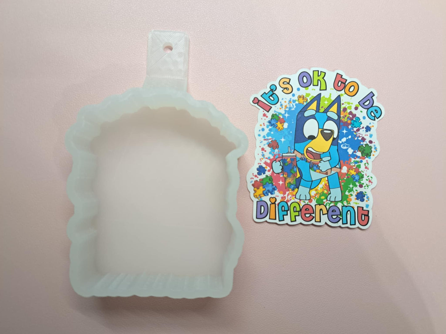 Bluey: It's Ok To Be Different Cardstock Silicone Mold, Aroma Bead Molds, Premium Cardstock Images