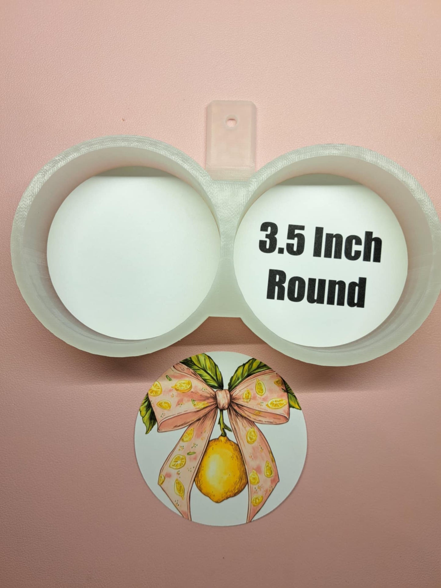 3.5 Inch Round Dual Cavity Mold with NO Edge around Image Cardstock Silicone Mold, Aroma Bead Molds