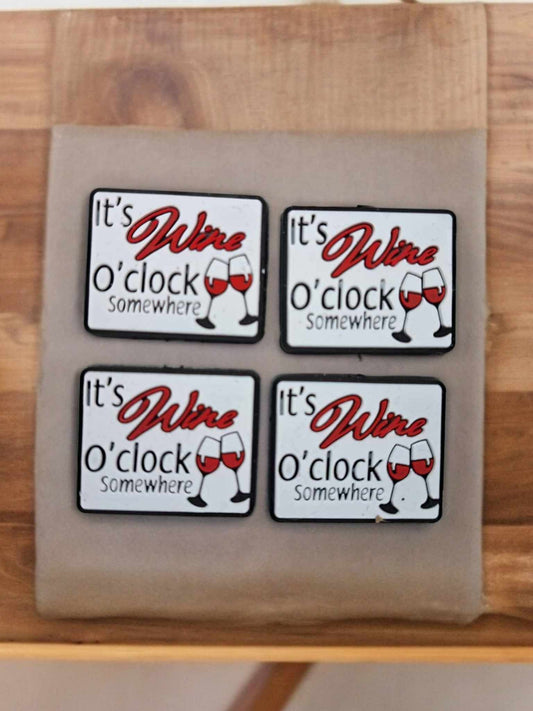 It's Wine O'Clock Somewhere Silicone Focal Bead - 0908