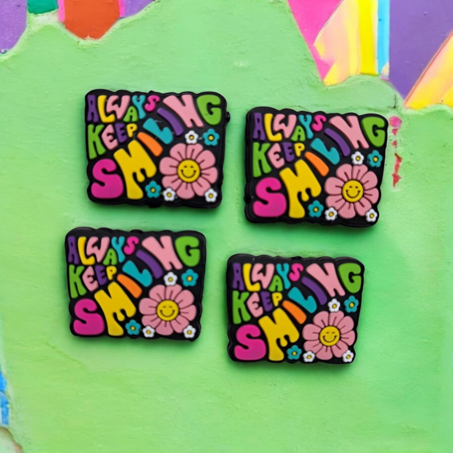 Always Keep Smiling Silicone Focal Bead