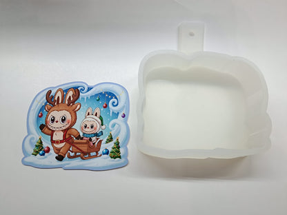 Labubu Christmas Cardstock Silicone Mold, Aroma Bead Molds, Premium Cardstock Images