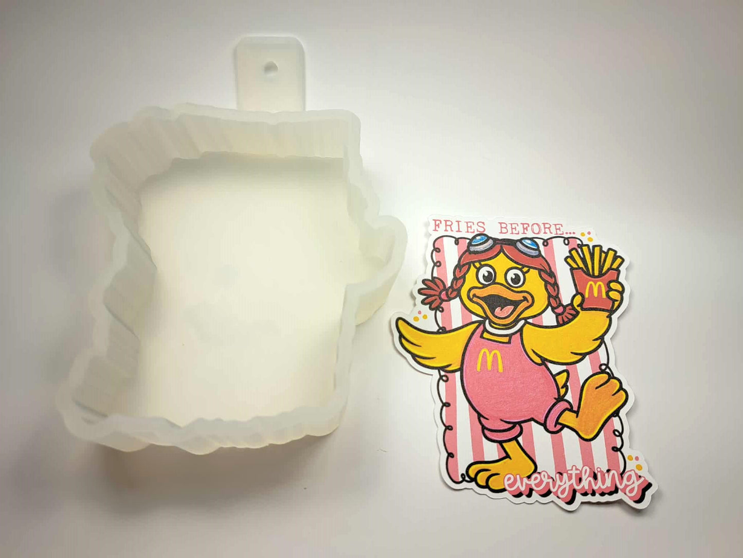 Fries Before Everything Birdie Cardstock Silicone Mold, Aroma Bead Molds, Premium Cardstock Images