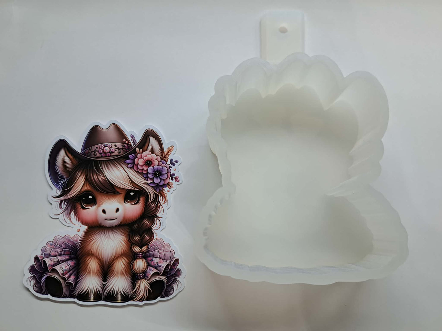 Western Lilac Pony Girl Cardstock Silicone Mold, Aroma Bead Molds, Premium Cardstock Images