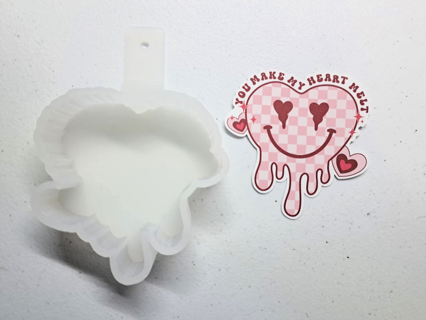 You Make My Heart Melt Dripping Retro Cardstock Silicone Mold, Aroma Bead Molds