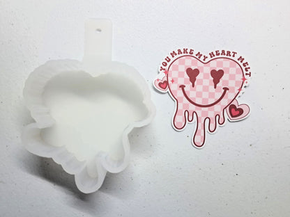 You Make My Heart Melt Dripping Retro Cardstock Silicone Mold, Aroma Bead Molds