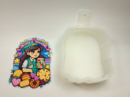 Cookie Dealer: Cute Girl Scouts Cardstock Silicone Mold, Aroma Bead Molds, Premium Cardstock