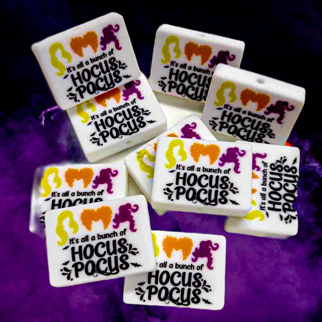 It's Just a bunch of Hocus Pocus Rectangle Silicone Focal Bead - 0017