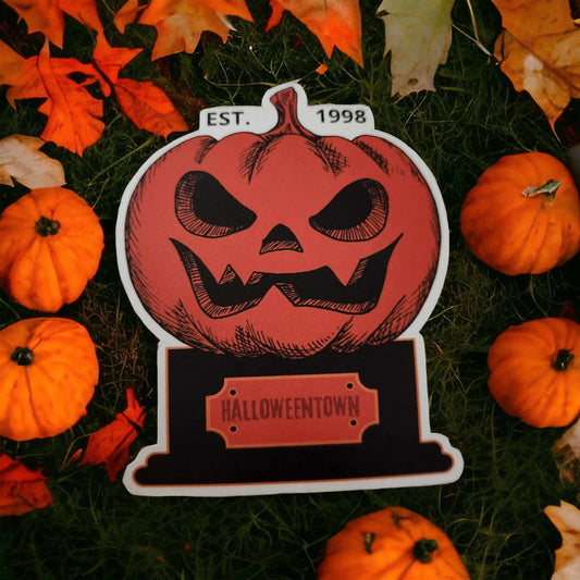 HalloweenTown Statue Est. 1998: Halloween Movie Cardstock Silicone Mold, Aroma Bead Molds, Premium Cardstock Images