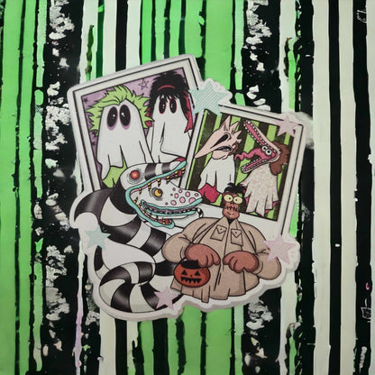 Sandworm Movie Polaroids: Beetlejuice, Ghosts, Shrunken head Cardstock Silicone Mold, Aroma Bead Molds, Premium Cardstock Images