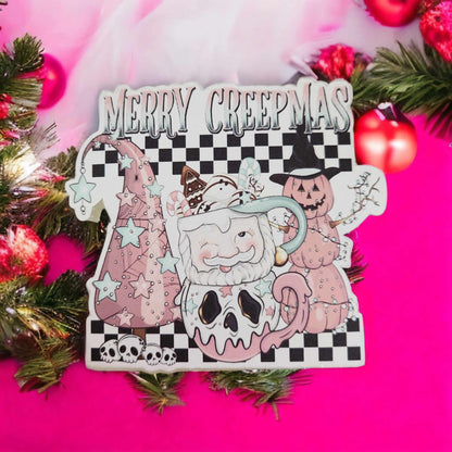 Merry Creepmas - Inspired, Santa/Snowman cup, Tree & Stars Cardstock Silicone Mold, Aroma Bead Molds, Premium Cardstock Images