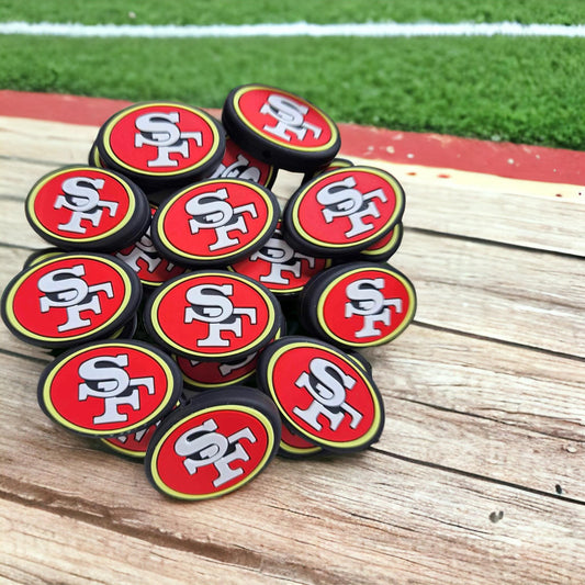 SF Football Silicone Focal Bead - 0226