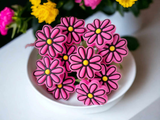 Bright Flower Silicone Focal Bead - 0176