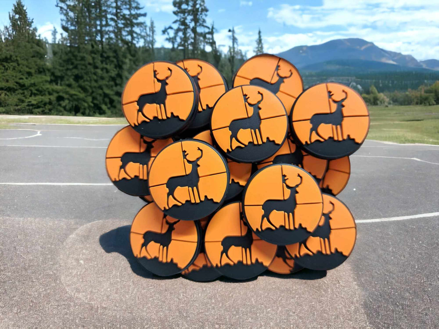 Hunting Deer Scope-Orange Silicone Focal Bead - 0174
