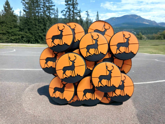 Hunting Deer Scope-Orange Silicone Focal Bead - 0174