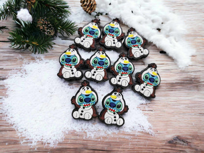 Stitch in Olaf Onesie Costumes Silicone Focal Bead - 0220