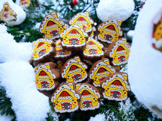 Christmas House: Yellow Silicone Focal Bead - 0224