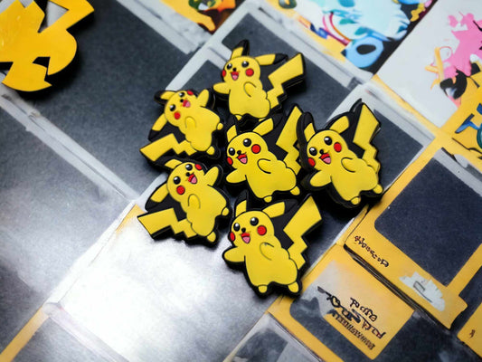Pikachu: Pokemon Style 1-Black Outline Silicone Focal Bead - 0153