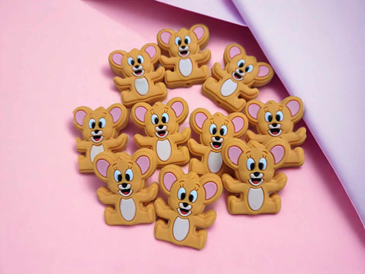 Jerry Mouse: Cartoon Silicone Focal Bead - 0146