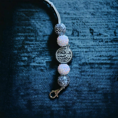 I Match Energy so How we Gon' act Today? Black Round Silicone Focal Bead