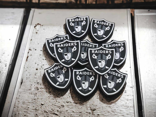 Raiders Logo Football Silicone Focal Bead - 0284